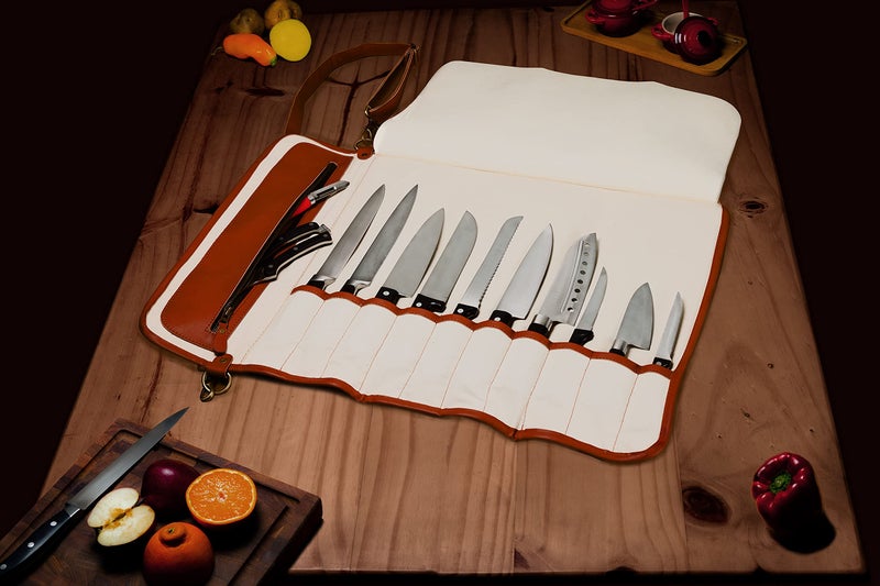 EVERPRIDE Chef Knife Roll Bag Holds 10 Knives and Cooking Tools â€“ Durable Knife Case for Professional Chefs â€“ Chef Bag is Easily Carried by Handle or Shoulder Strap â€“ Knives Not Included - Image 3